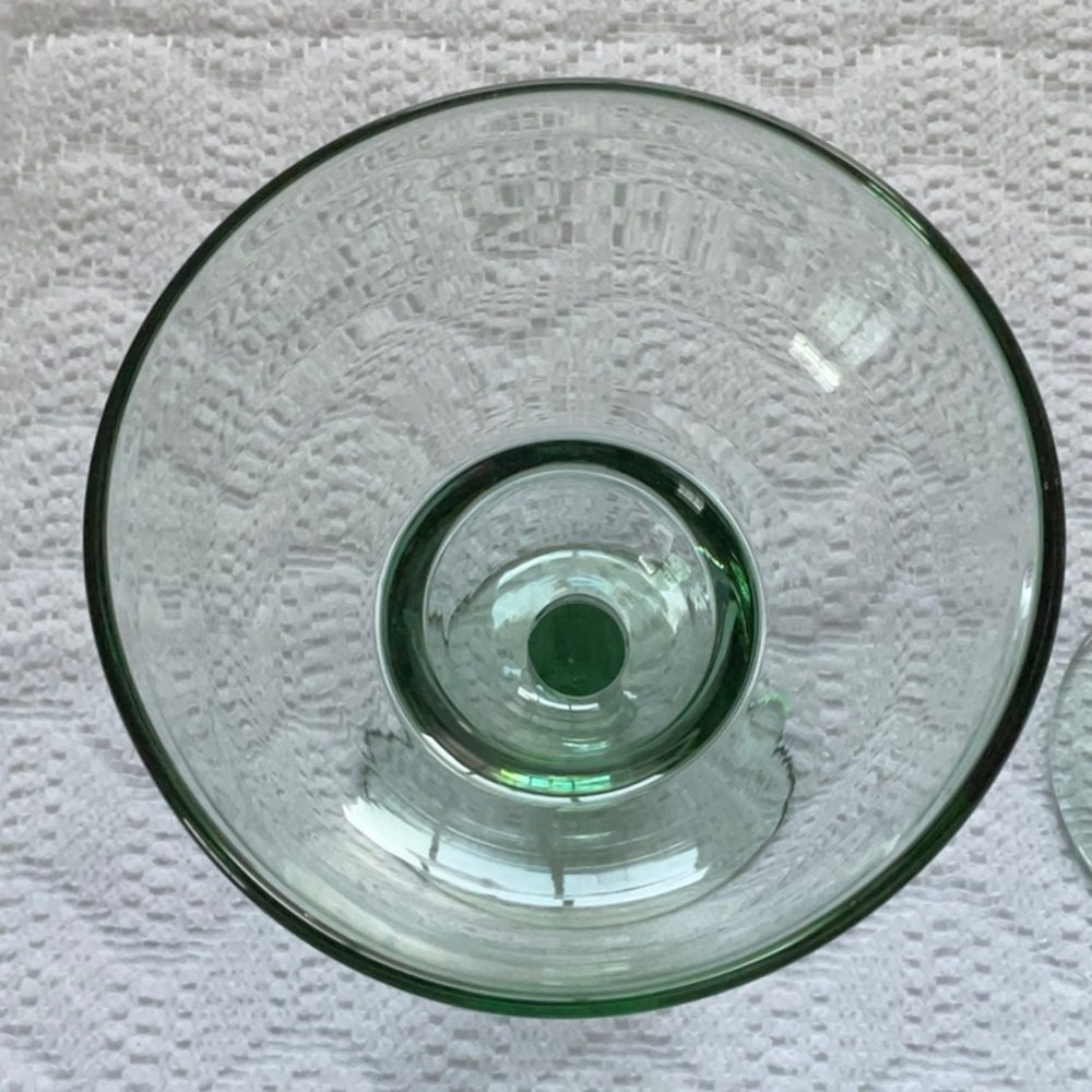 Large Margarita Glasses Set of 2 Green Glass - Picture 4 of 10